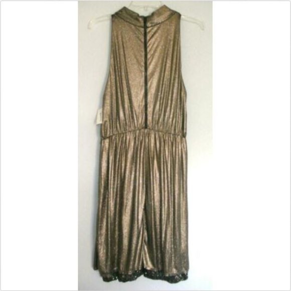 Alice + Olivia Estelle Gold Shimmer Sequin Dress L - Picture 7 of 8